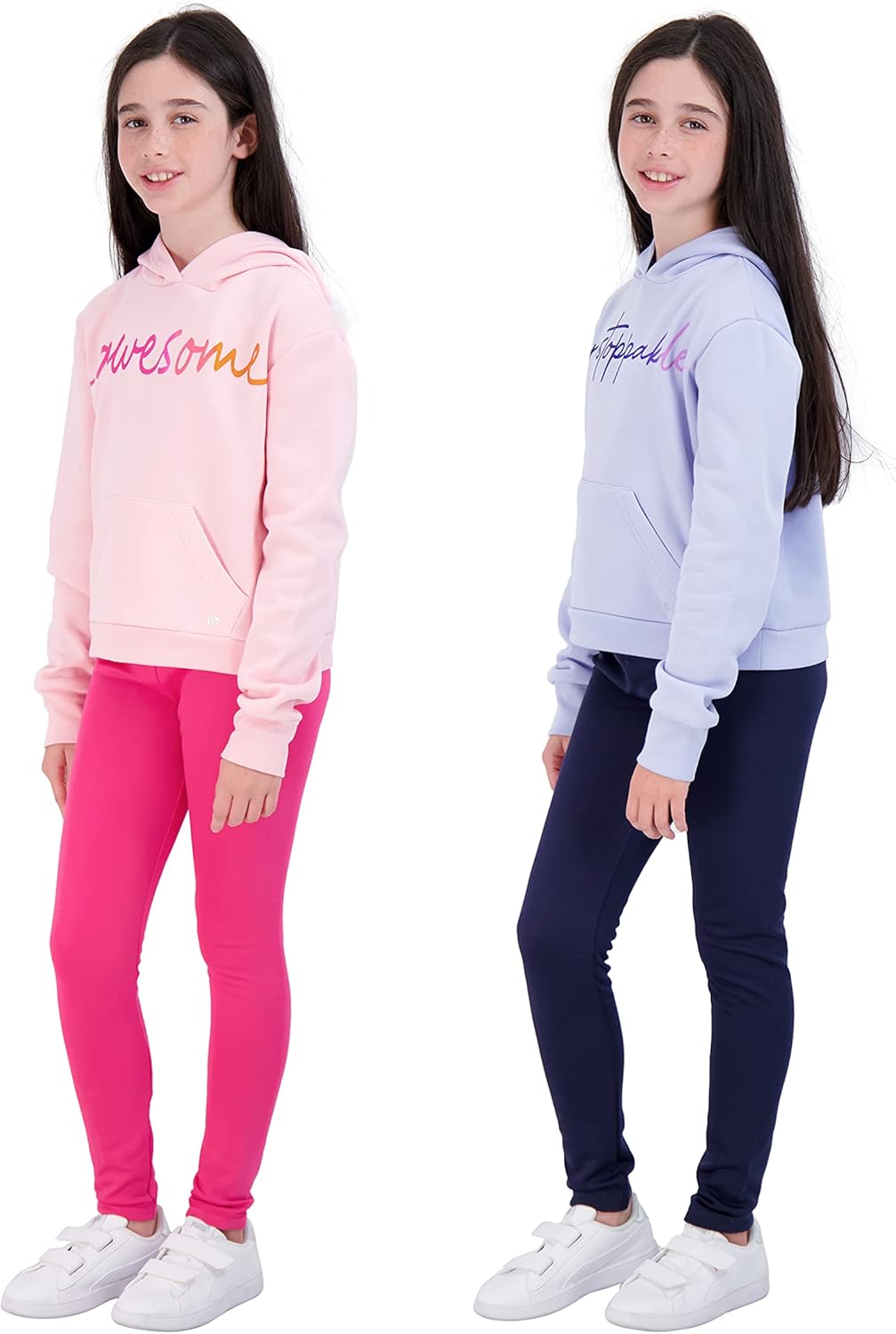 Marika Girls Athletic Fleece Hoodie and Legging Set Active Sweatshirt and Pants Outfit for Girls - Image 2
