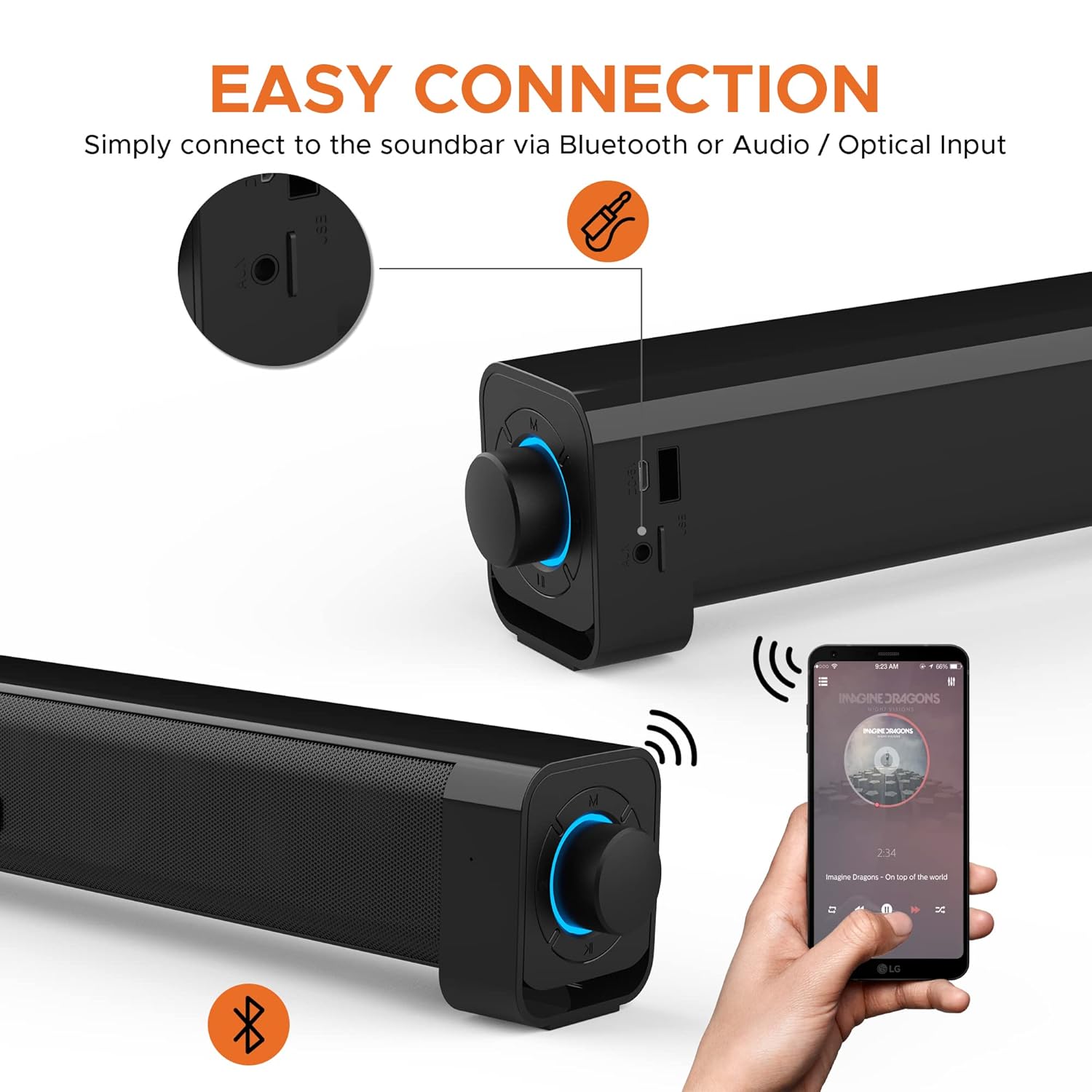 GIZMORE GizBar 1000 Speaker Bluetooth connection