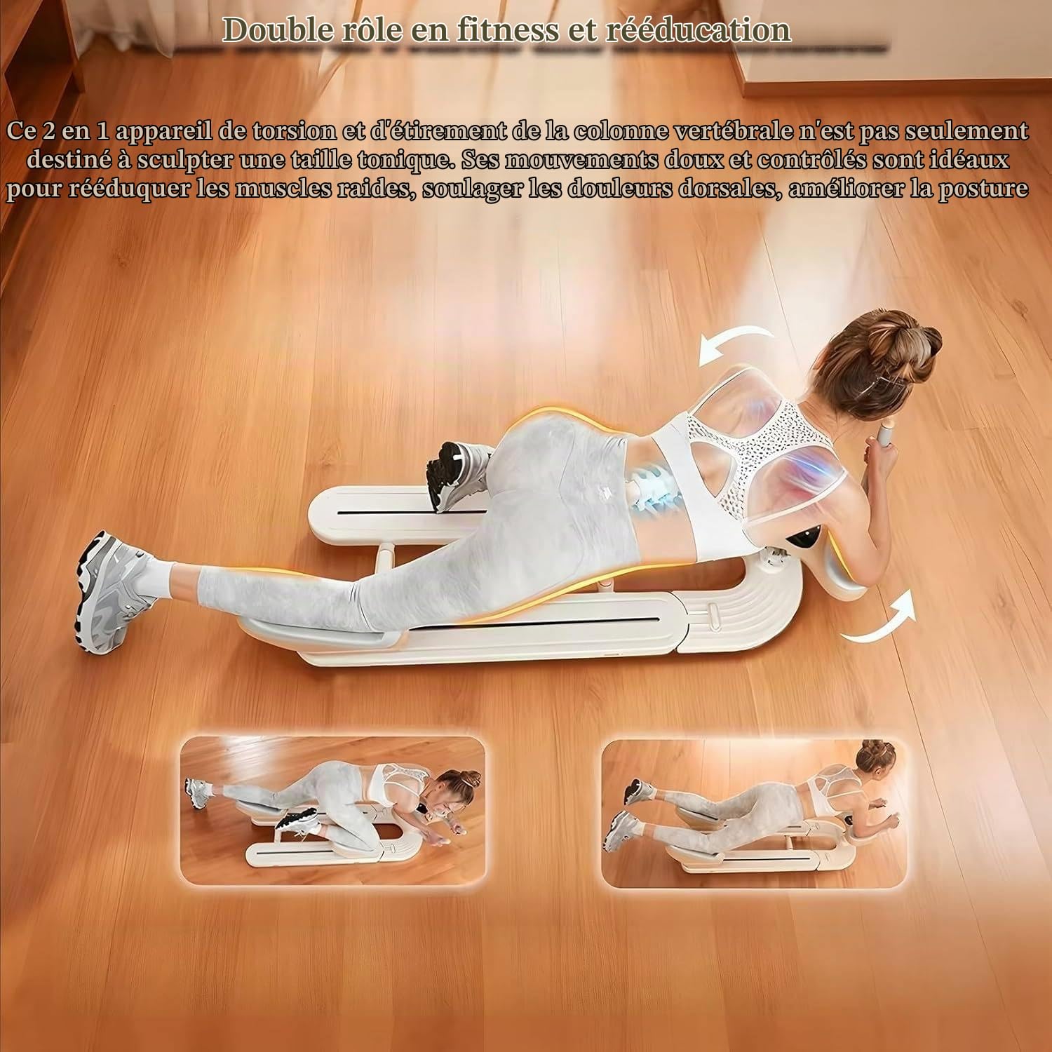 Spine Twist & Stretch Trainer Home Gym Exercise Machine, AB & Back Stretcher for Core Lower Back Training, Full Body Stretch Twist Waist Leg Workout Equipment
