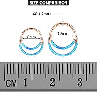 Vista 3 de GAGABODY Septum Jewelry 16 Gauge Earrings Double Hoop Daith Earring Surgical Steel Hinged Nose Rings Nose Hoop Helix Tragus Rook Piercing