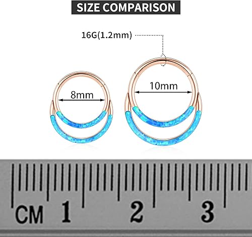 Miniatura 3 de GAGABODY Septum Jewelry 16 Gauge Earrings Double Hoop Daith Earring Surgical Steel Hinged Nose Rings Nose Hoop Helix Tragus Rook Piercing