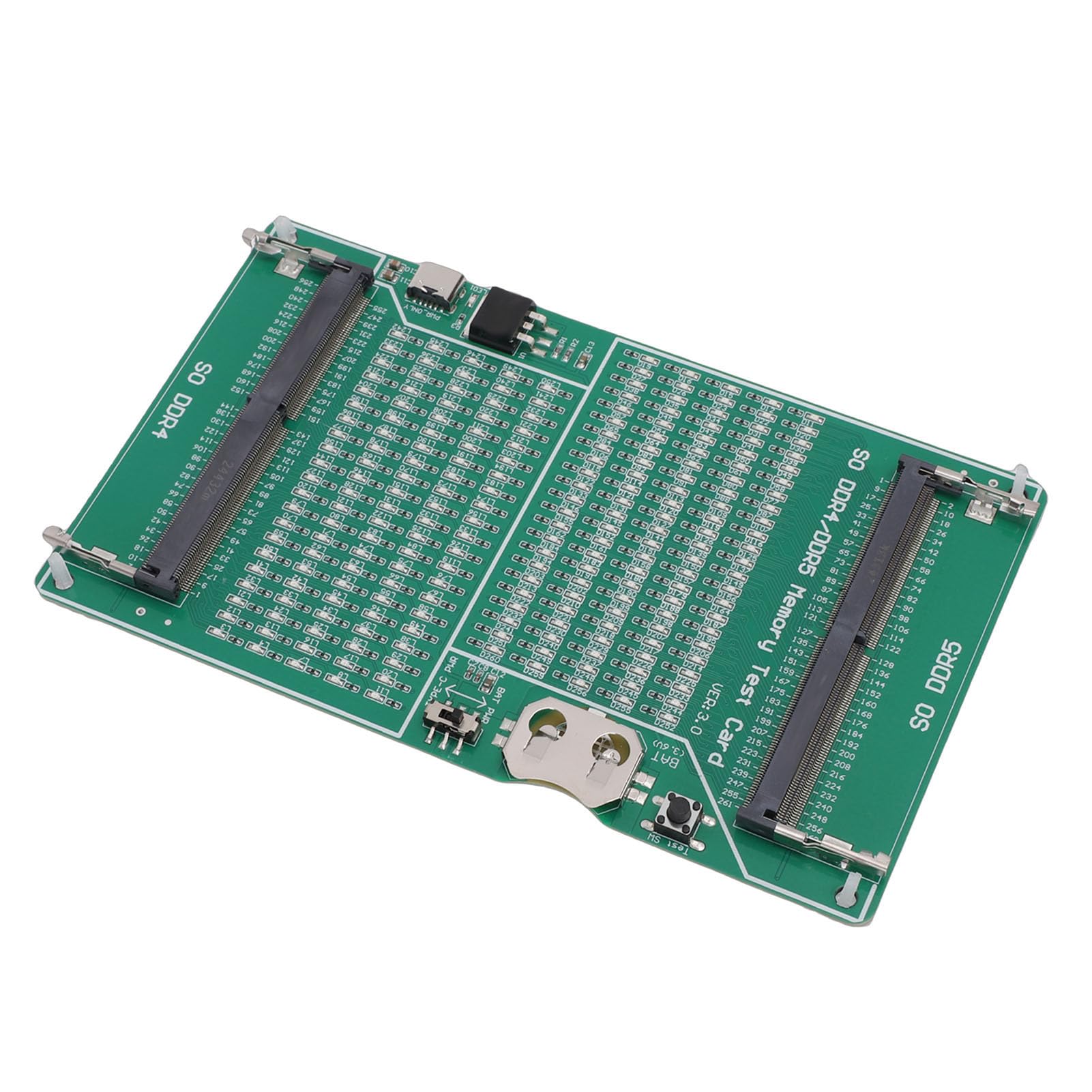 DDR4 Memory Tester, 2 in 1 DDR4 DDR5 Tester Card with LED Light, for Fixing Desktop and Server Computers