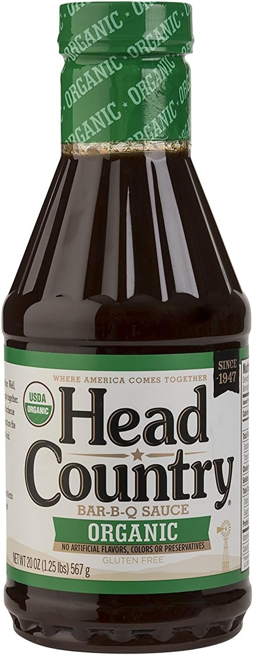Head Country Bar-B-Q Sauce, Organic, 20 Ounce(Pack Of 6)