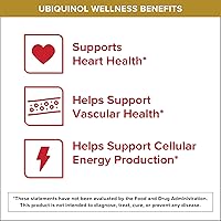 Vista 3 de Qunol Ubiquinol CoQ10 cápsulas blandas de 200 mg, potente antioxidante para la salud cardíaca y vascular, esencial para la producción de energía