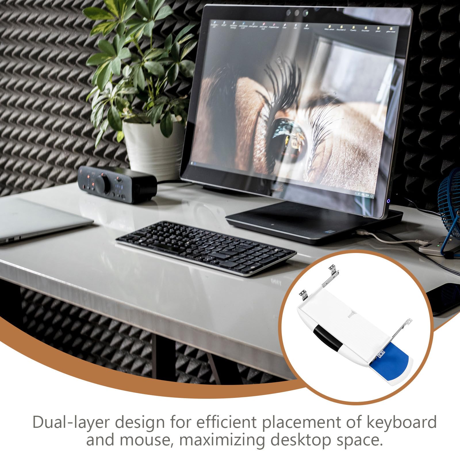 Toyvian Ausziehbare Tastaturablage unter Schreibtisch, Verstellbar