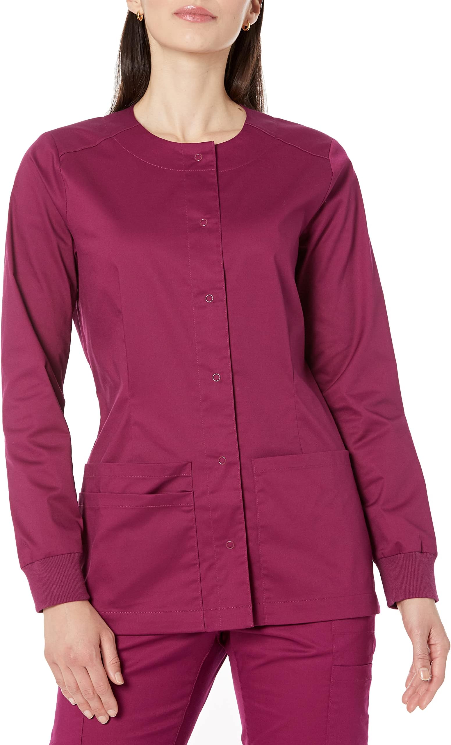 Amazon Essentials Women's Scrub Snap Jacket (Available in Plus Size)