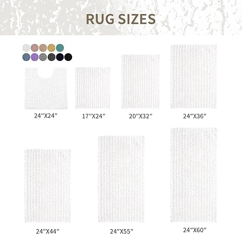 Miniatura 8 de Tapete de baño pequeño de 24 x 17 pulgadas, antideslizante, absorbente, para fregadero y ducha, grueso, lavable, tapete de baño ultra suave para