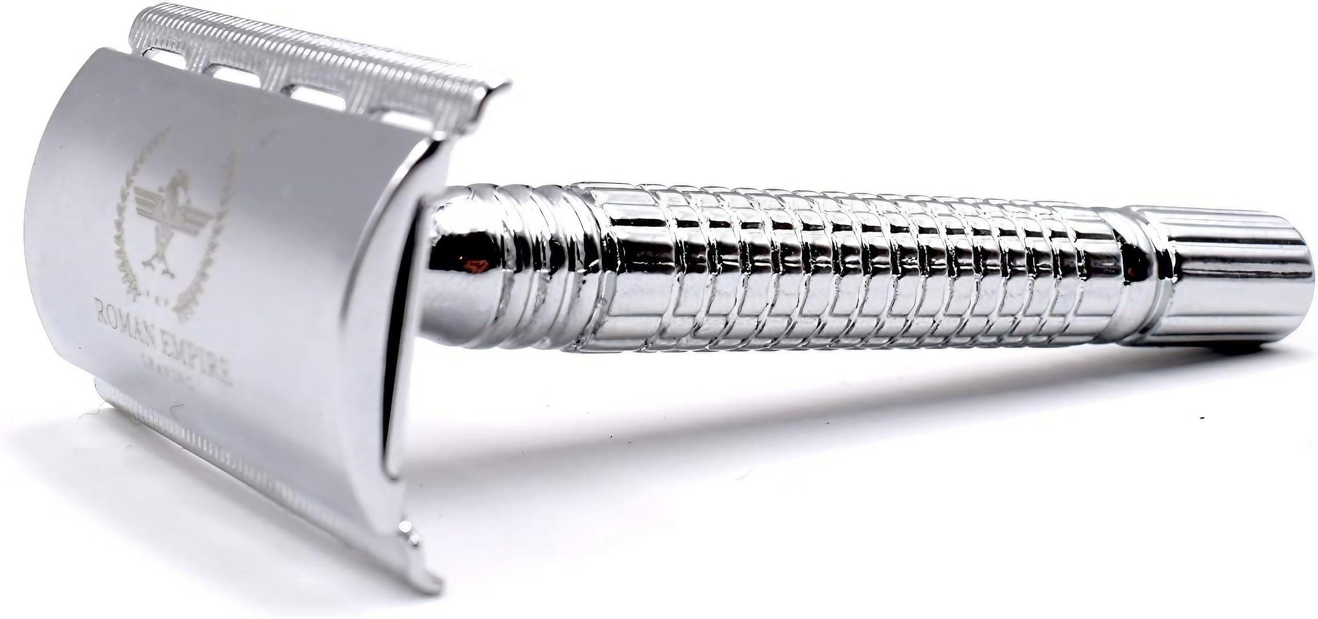 Razor bezpieczeństwa z podwójnym drutem Augustus przez Roman Empire Shaving | Klasyczna maszynka do golenia | Safety Razor | Stalowa maszynka do golenia z zestawem 20 ostrzy do golenia z zestawem 20 ostrzy (Astra-Derby-Shark-Voskhod)