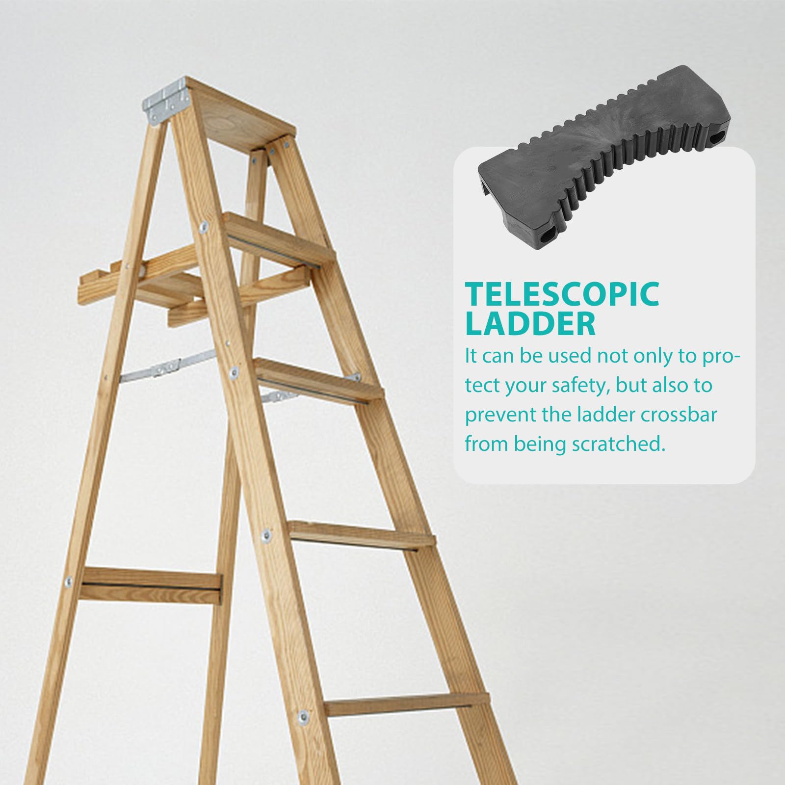 Ipetboom Stabilizzatore per Pali Scala in Gomma Nero Antiscivolo Morsetto Facile da Installare per Arrampicata su Scale e Pali, Confezione