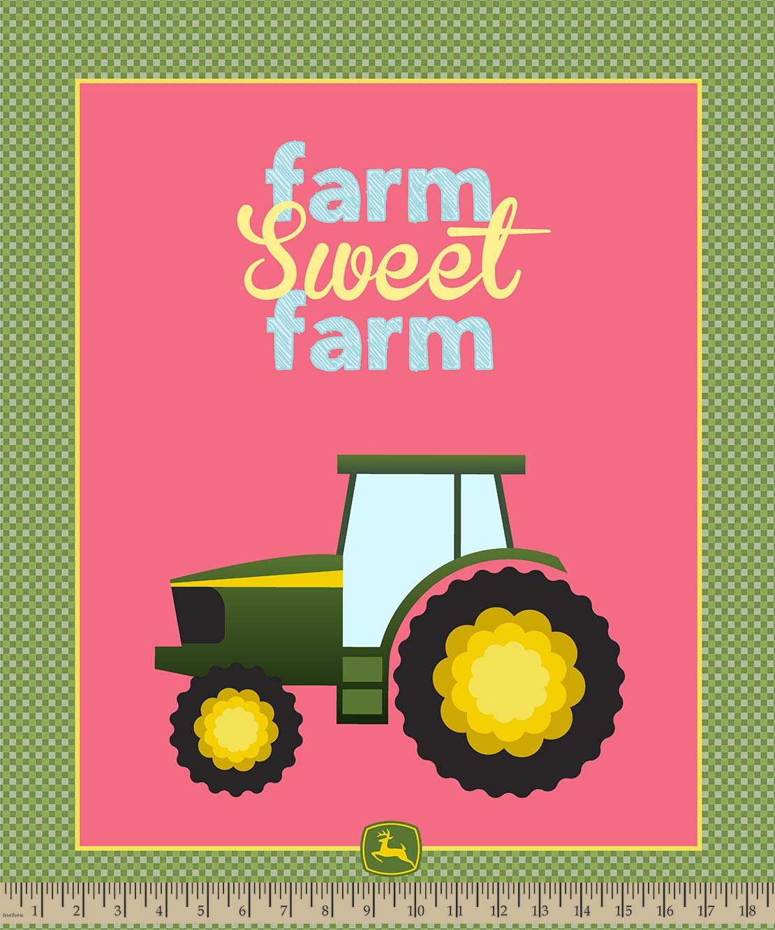 John DeereFloral Sweet Farm Panel Fabric, Multi