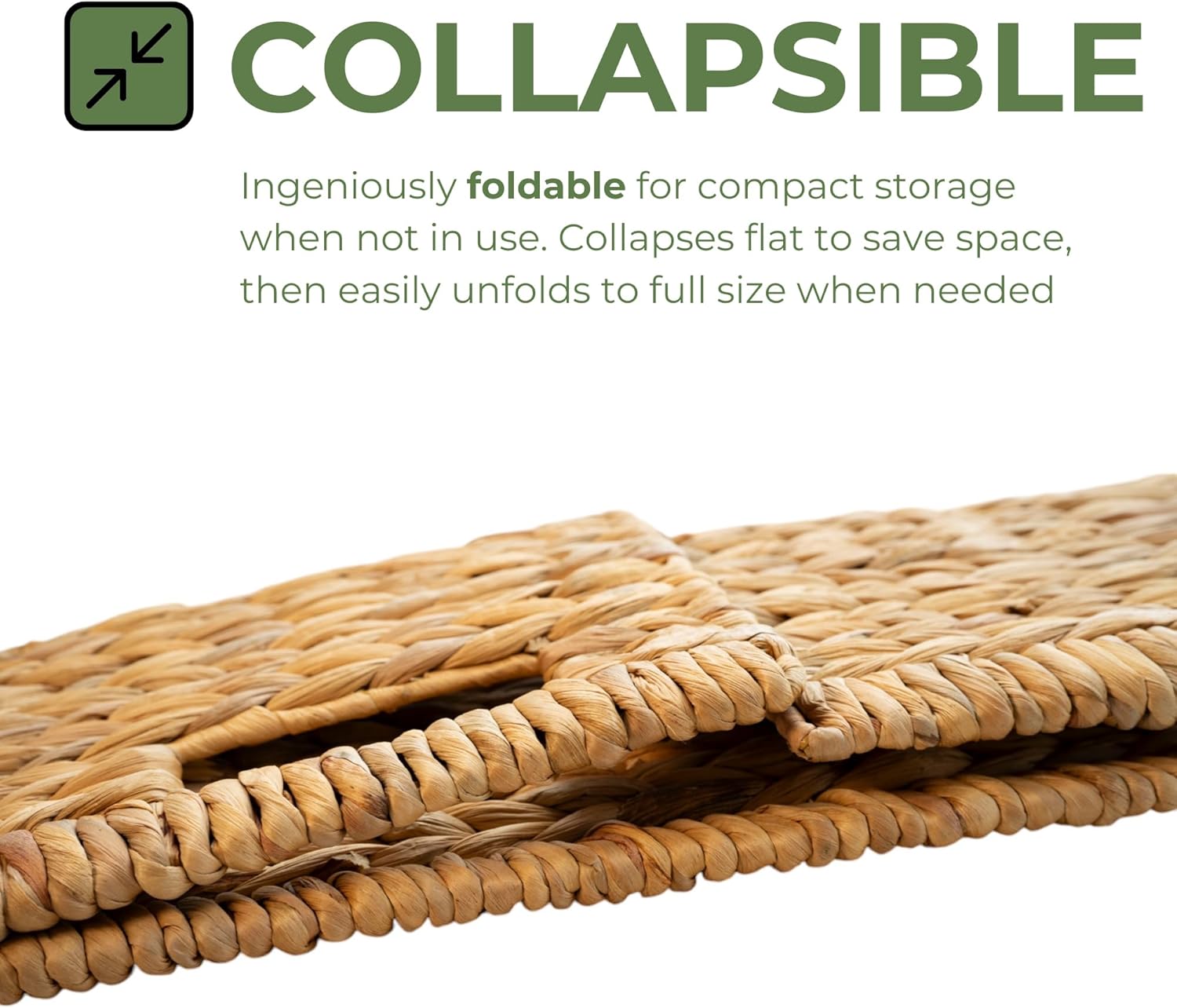 Wicker Storage Cubes 12x12 Set of 4, Heavy Duty Hyacinth Storage Baskets, Baskets for Organizing, Storage Woven Basket, Collapsible Storage Cubes, Rattan Basket, Ikea Kallax Inserts (Water Hyacinth) - Image 2