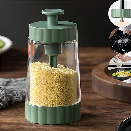 Salero y pimentero mejorado, salero y condimento, recipiente de sal, dispensador de sal para cocina, juego de salero y pimienta (1 verde)