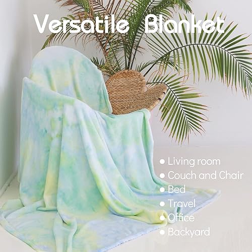 Miniatura 6 de Ailemei Direct Manta Colorida de Teñido Anudado Arcoíris, Mantas de Vellón Suave y Esponjoso de Tamaño Queen a King, Bonitas Mantas de Cama