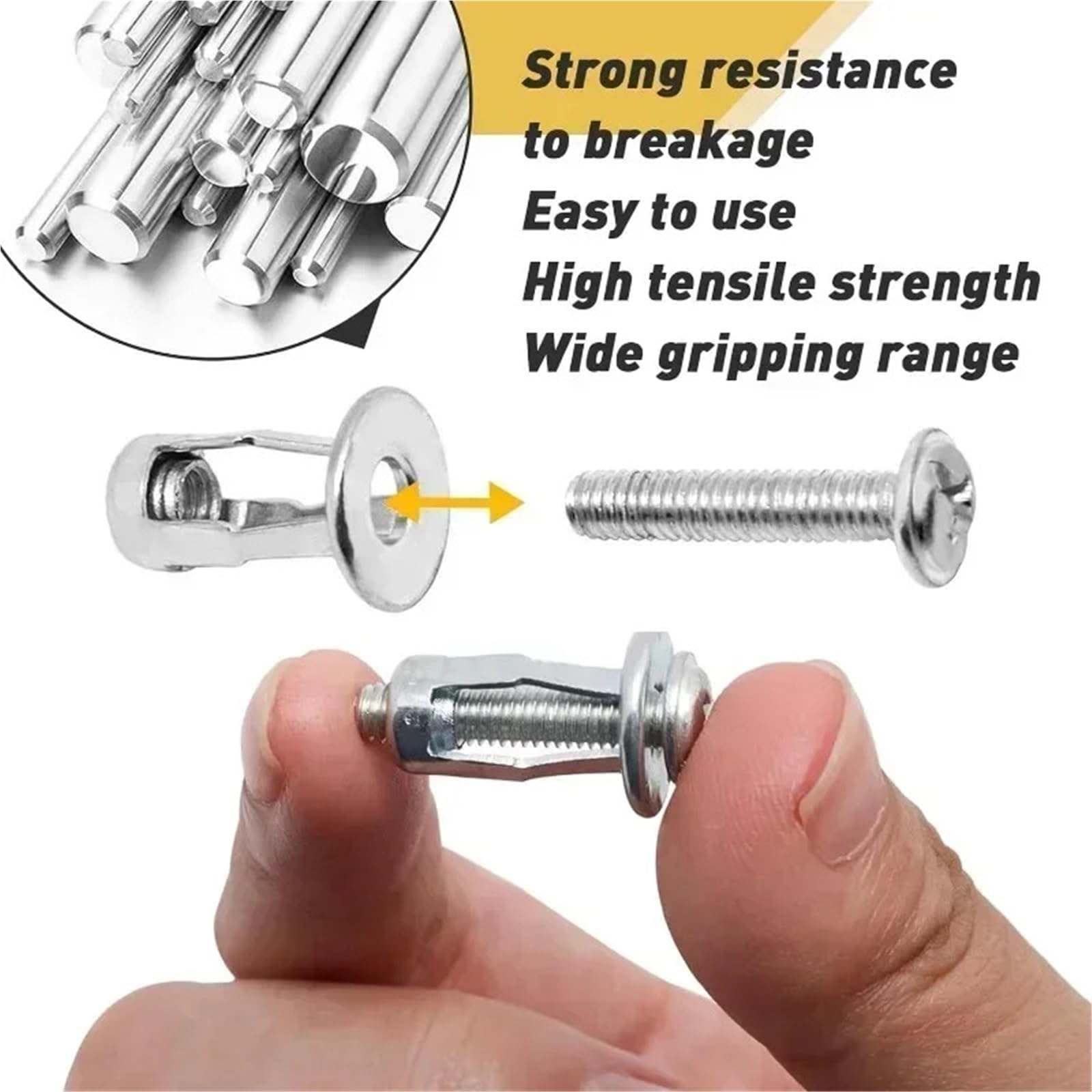 Dübel 10mm Jack Muttern Schrauben Erweiterung Blütenblatt Schraube Anker Stecker for Vorhang Klemme Niete Lock Bolzen Mutter Wand Befestigungen(50PCS-M6)