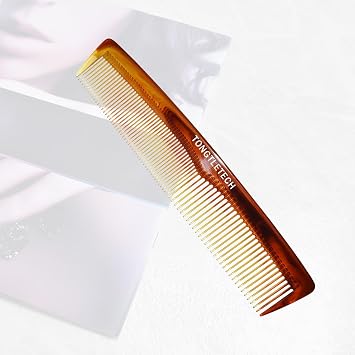 Hair Comb- Professional Hairdressing Comb Master Barber and Salon Anti Static Heat Resistant Strong and Durable Comb, Medium and Fine Tooth in Amber