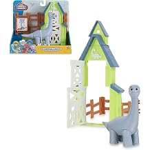 Giochi Preziosi Dino Ranch Triceratops Playset Action with Dinosaur, the Dinosaur is articulated and stands approximately 10 cm tall, as seen on TV, for children aged 3 and up