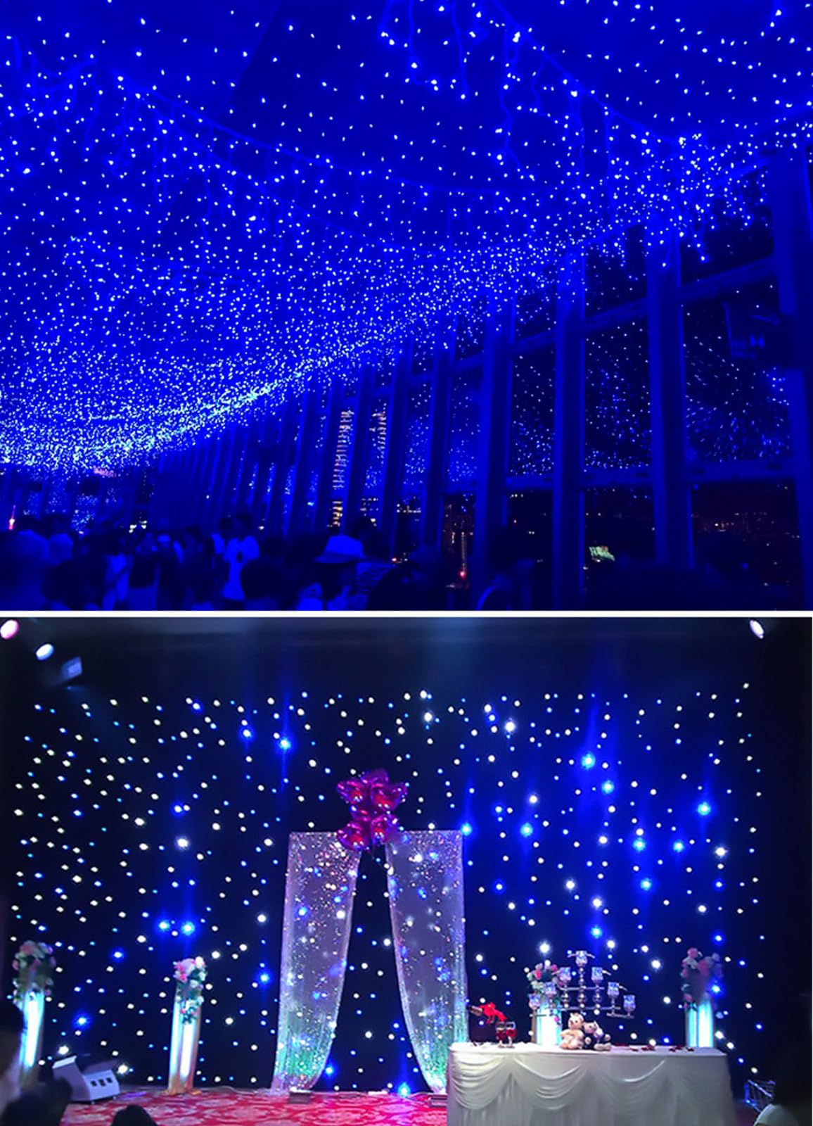 LED Bühnenkulisse - Faltbarer Sternenhimmel Vorhang für Hochzeiten, Partys, Bands, DJs mit DMX-Steuerung