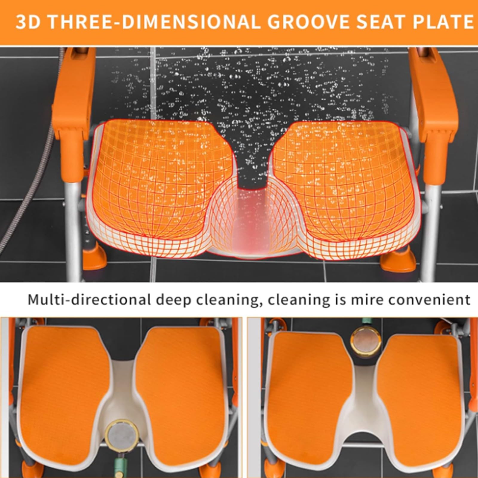 MRKU Silla de bañera Resistente con apoyabrazos y Respaldo para Personas Mayores, discapacitadas, Embarazadas y Personas Mayores. Asiento de Ducha Mejorado en Forma de U Que soporta hasta 400 Libras.