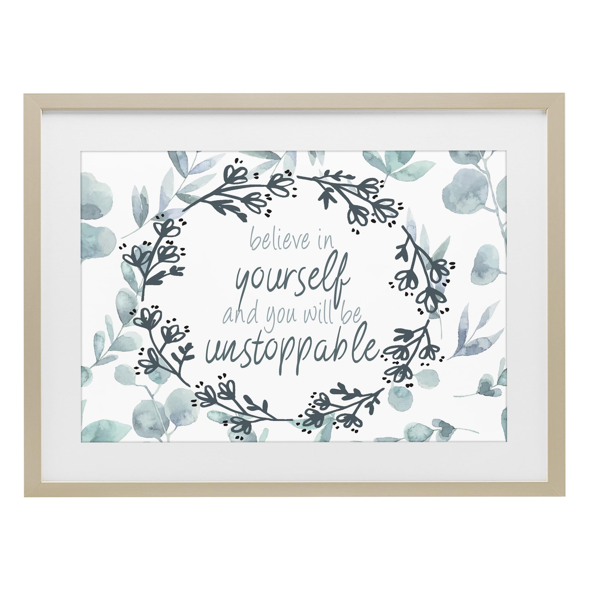 Stupell Industries Harvest Pine (Textured) 'You Will Be Unstoppable'| Framed Print Under Glass