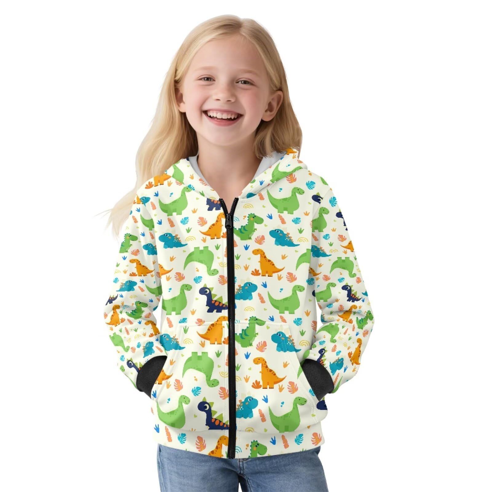 Biyejit PGirls Kapuzenpullover mit Reißverschluss und Taschen, Fleece-Oberteil, warm, Winter-Oberbekleidung für Reisen, Alltag, S-XL