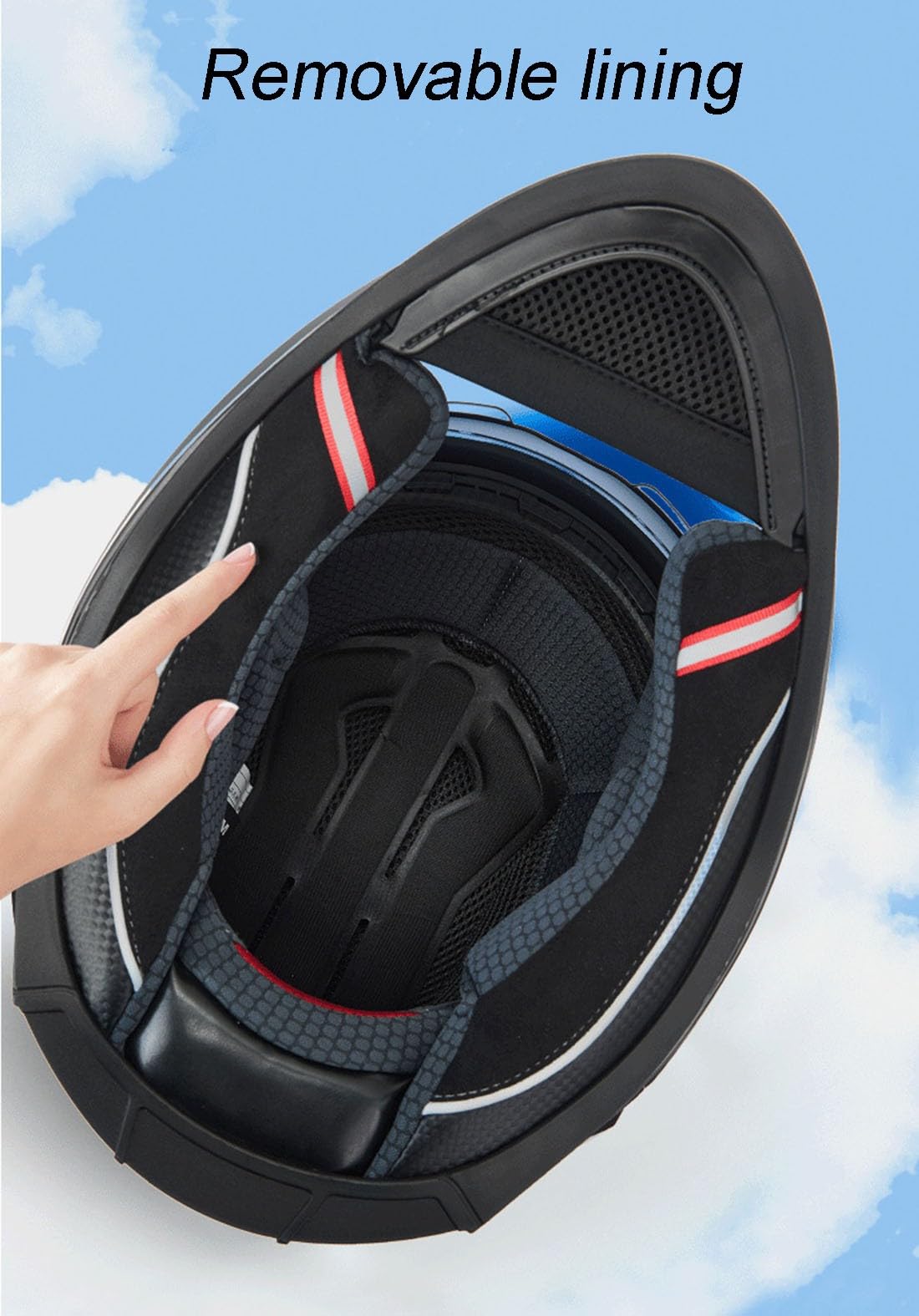 Integralhelm Motorradhelm,Scooter Motocross Helm Mit Doppelvisier Vollvisierhelm Roller Moped-Helm ECE Zertifiziert Stoßfester Integrierter Helm Racing Helm Für Frauen Männer