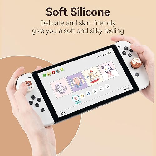 Miniatura 4 de GeekShare 4PCS Cute Joycon Thumb Grip Caps,Kawaii Dessert Shape Thumbstick Caps,Soft Silicone Joystick Cover Compatible with Nintendo SwitchOLED