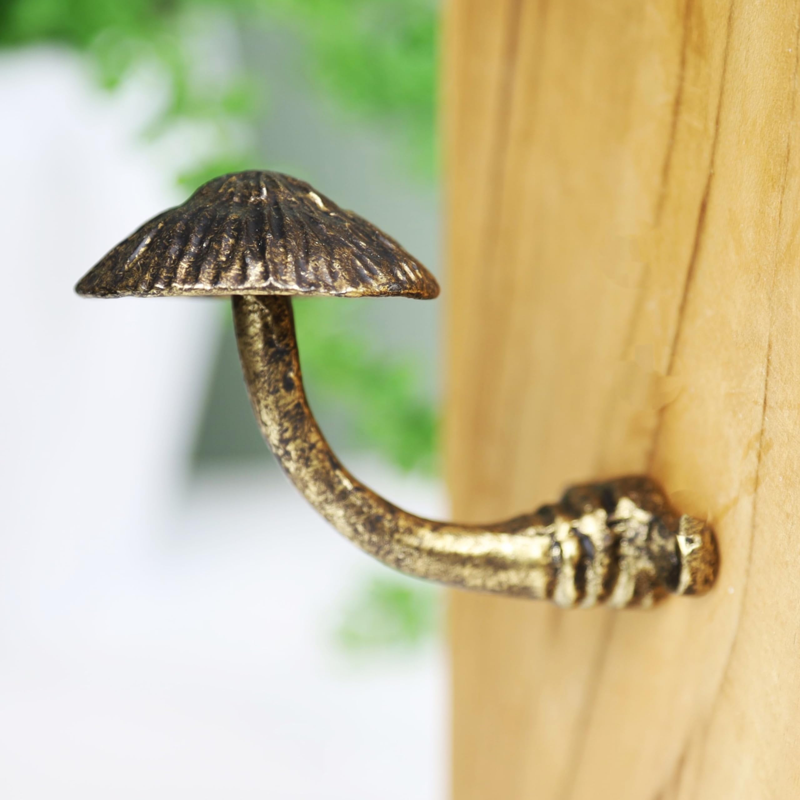 Fyne-Finds Gold Mushroom Metal Hook Leads Coat Keys Wall Mounted Hanger Rack Decorative Gift