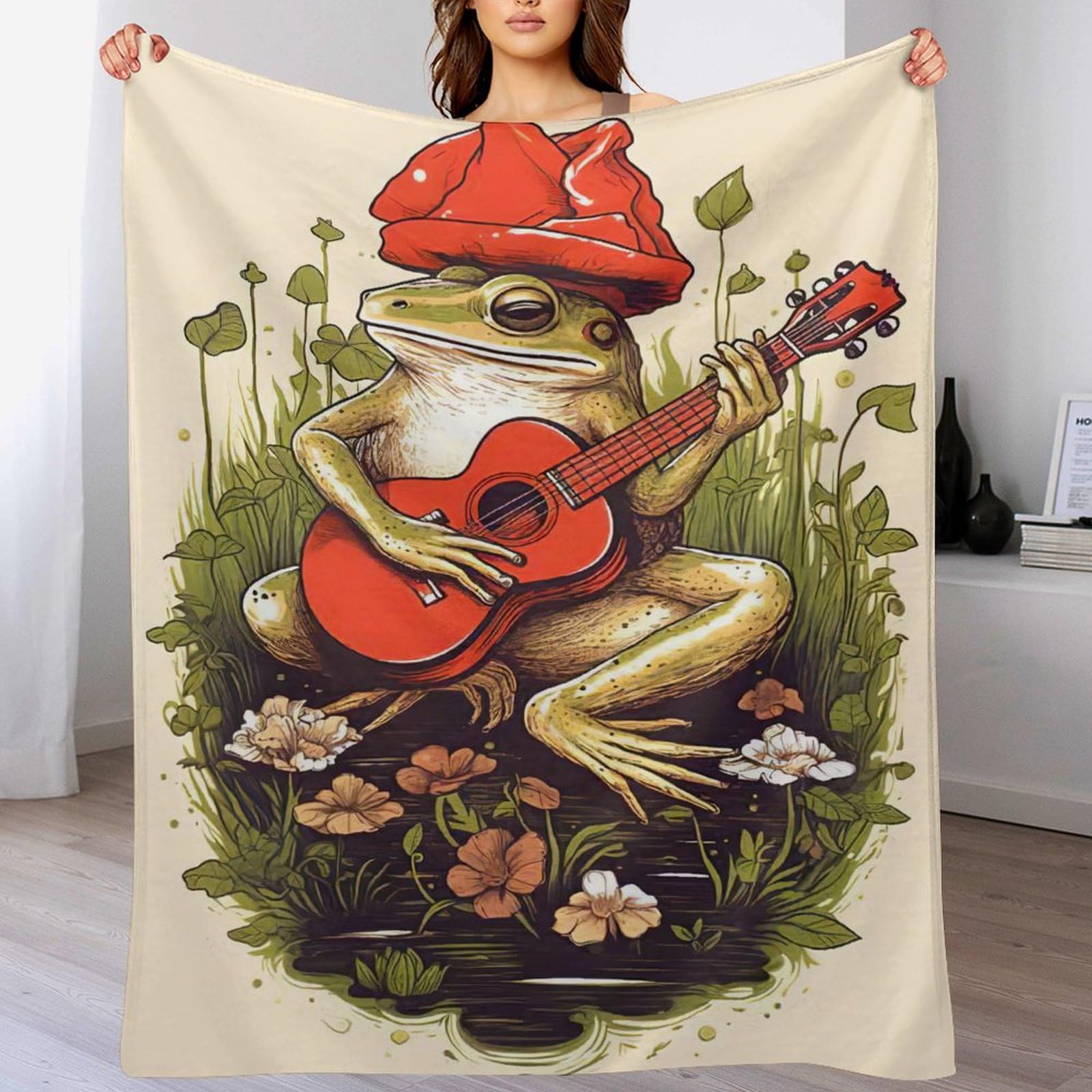 Couverture Grenouille de décoration intérieure de qualité supérieure en flannel doux 150x200