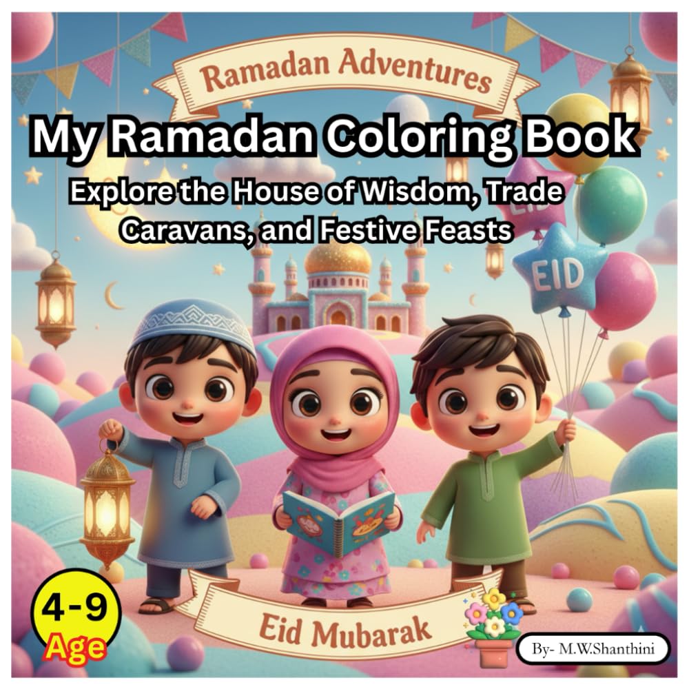My Ramadan Coloring Book: A Joyful Activity Book for Kids Ages 4-8 with Traditions, Islamic History, and Eid Celebrations with Fun and Educational Ramadan Gift for Toddlers and Kids