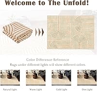 Vista 8 de Washable Area Rug 5x7 - Boho Living Room Rug Soft Bedroom Rug Ultra-Thin Orange Modern Abstract Rainbow Dining Room Rugs Indoor Carpet for Living