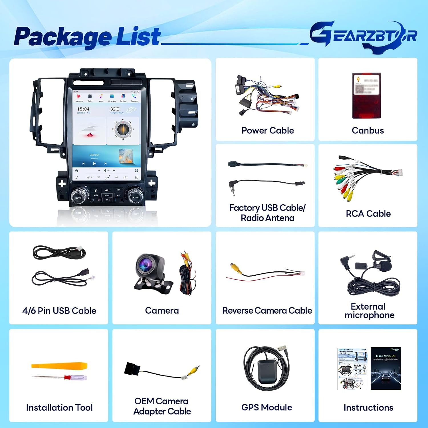 12.1" Android 13 Car Radio for Ford Taurus 2010 2011 2012,Qualcomm 8Core T-Style Vertical Screen Taurus Radio with Carplay/Android Auto 5Ghz WiFi DSP GPS SWC Mic Backup Camera,4+64G