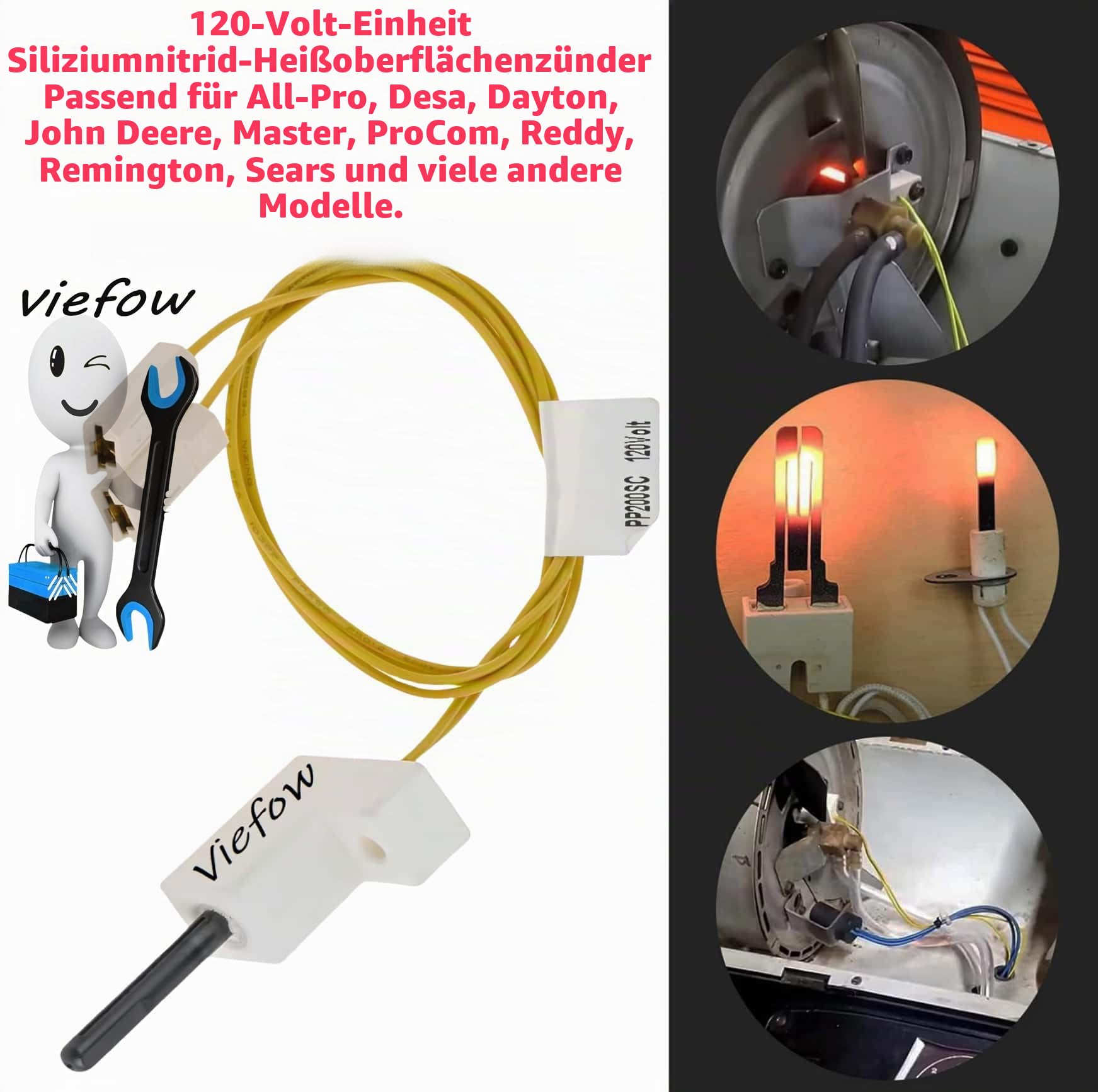 PP200SC PP200 HA1000 Heißflächenzünder | Für Desa Reddy Master Heizung HSI PP200 71-052-0700