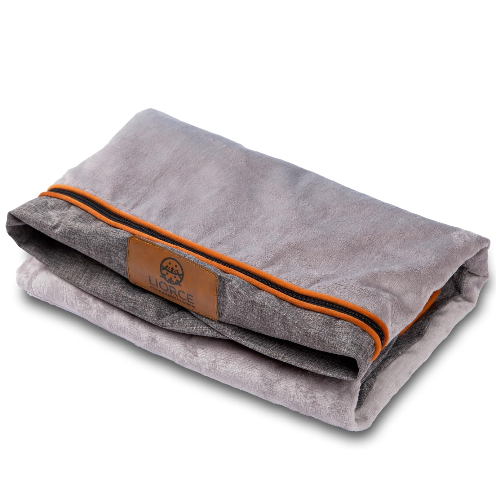 LIROCE Washable Dog Bed Cover Replacement, Jumbo Wrap-Around Zipper Cover for Orthopedic Memory Faom Dog Bed (53x36x6 inches), Ligth Grey