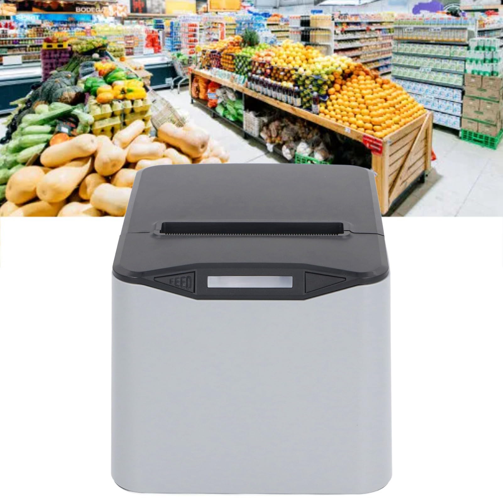 VBESTLIFE Thermo-Belegdrucker, 80-mm-USB-Thermo-Belegdrucker, Restaurant-Küchendrucker mit Automatischer Schneideunterstützung, Kassenschublade, USB-Seriell-Ethernet-Schnittstelle