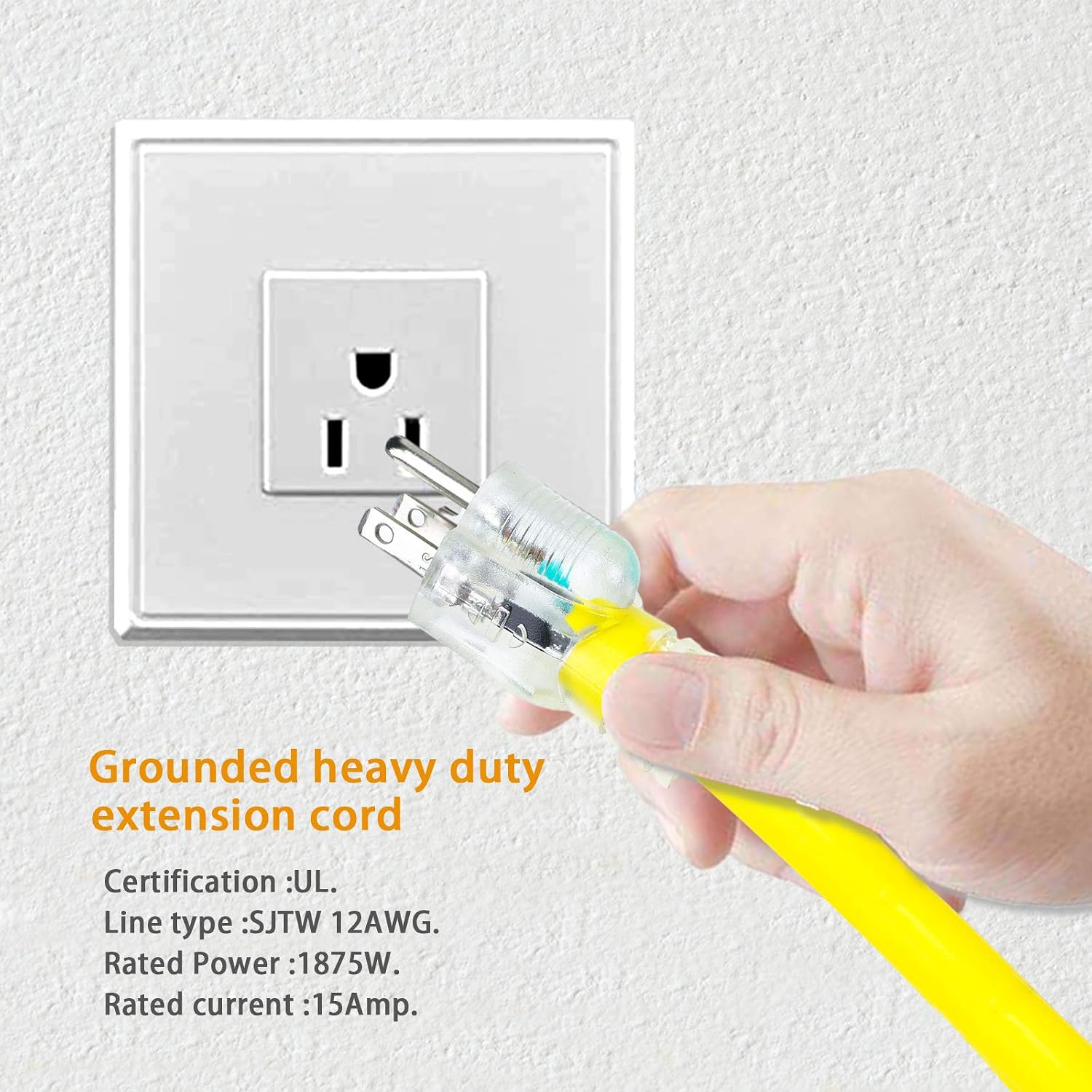 Amаzоn Crаzу 🔥 Dеаlѕ 100 FT 12/3 Extension Cord Heavy Duty Yellow 3-Outlet Indoor/Outdoor SJTW Lighted 12-Gauge Grounded Power Cable ,12AWG 15 Amp, 1875 Watts，UL Listed，Safety