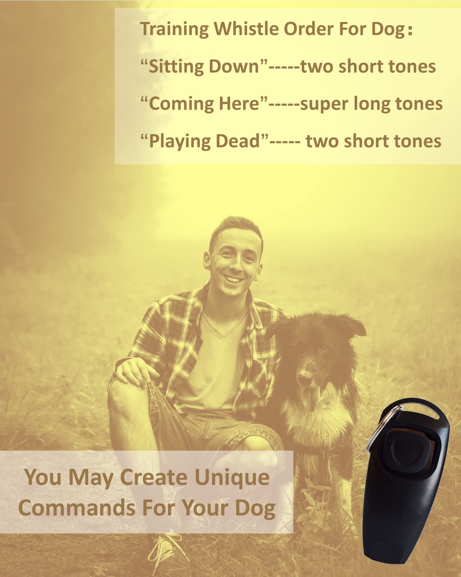 Hundepfeife Rückruf-Hundepfeifen Hochfrequenz Klicker Hundeklicker Set Clicker Hundetraining Clickertraining (Schwarz)