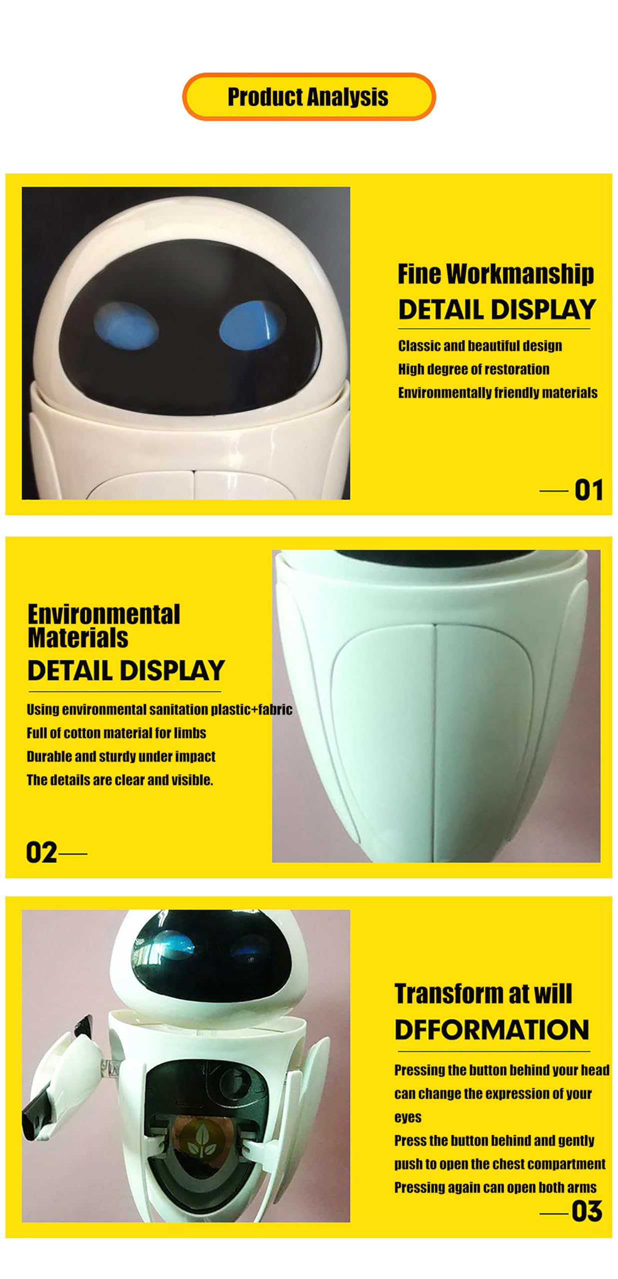 Amazon.co.jp: Skyprime Wall-E ロボットムービーアクションフィギュア