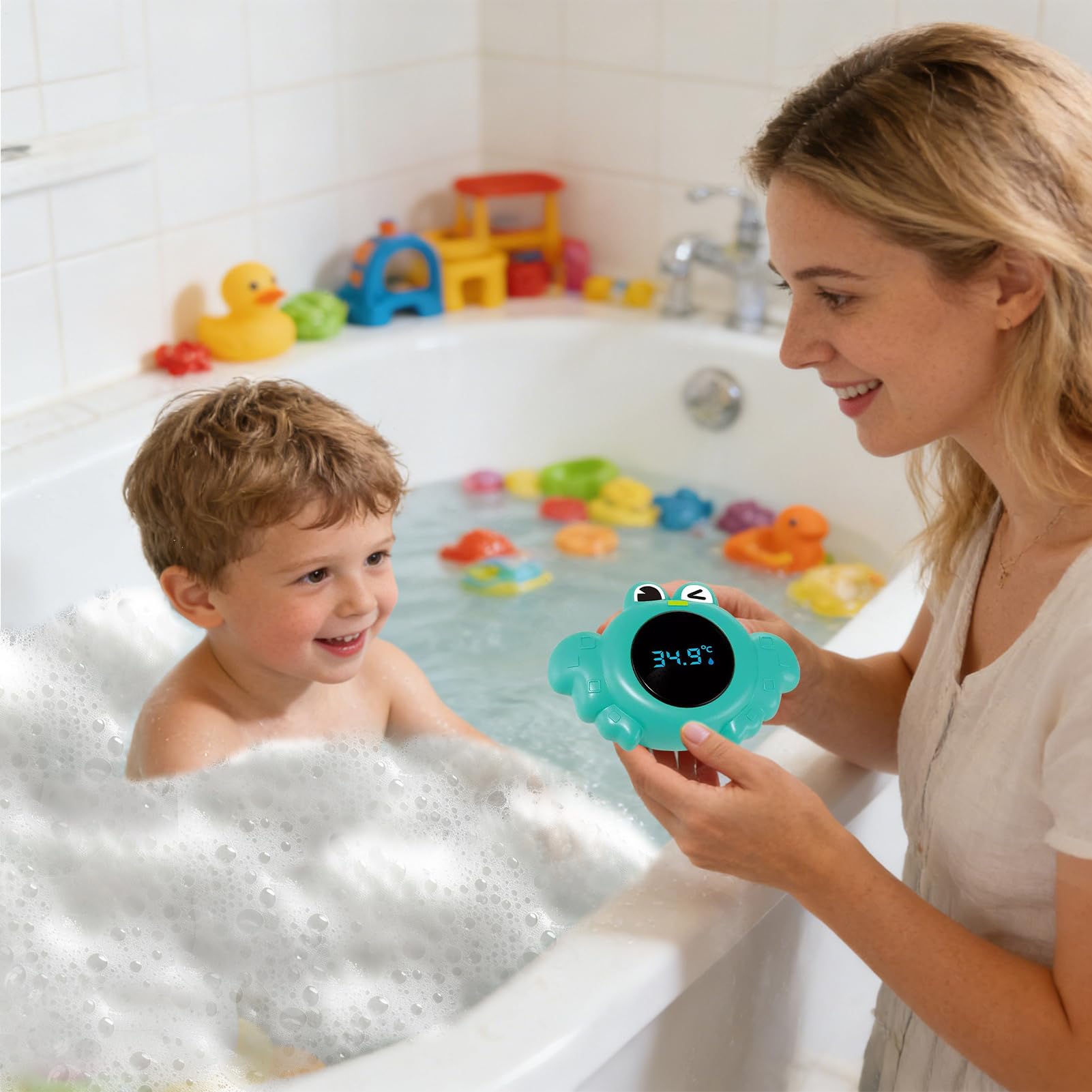 Medidor de temperatura para baño, medidor de agua electrónico impermeable, lectura instantánea de temperatura para bebés, niños, nuevos padres, ducha, piscina, diseño de animales