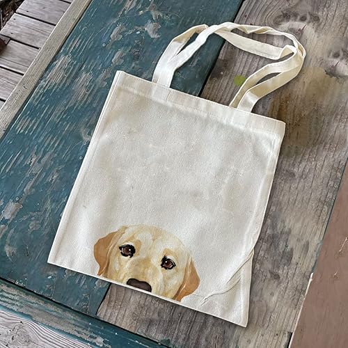 Vista 54 de WIRESTER Bolsa de lona para mujeres y niñas, bolsa de playa, comestibles y viajes, lindo perro
