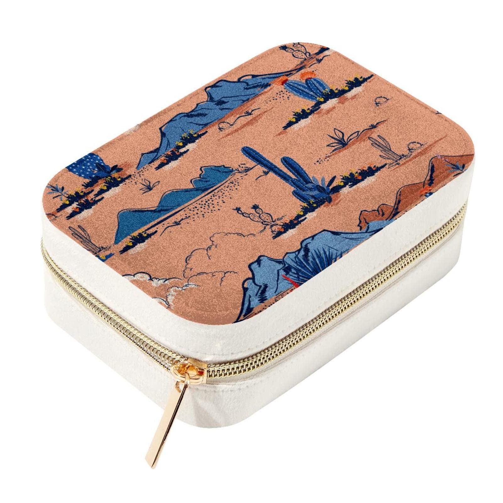 Boîte à bijoux en velours Mountain Cactus petit format pour sac à main