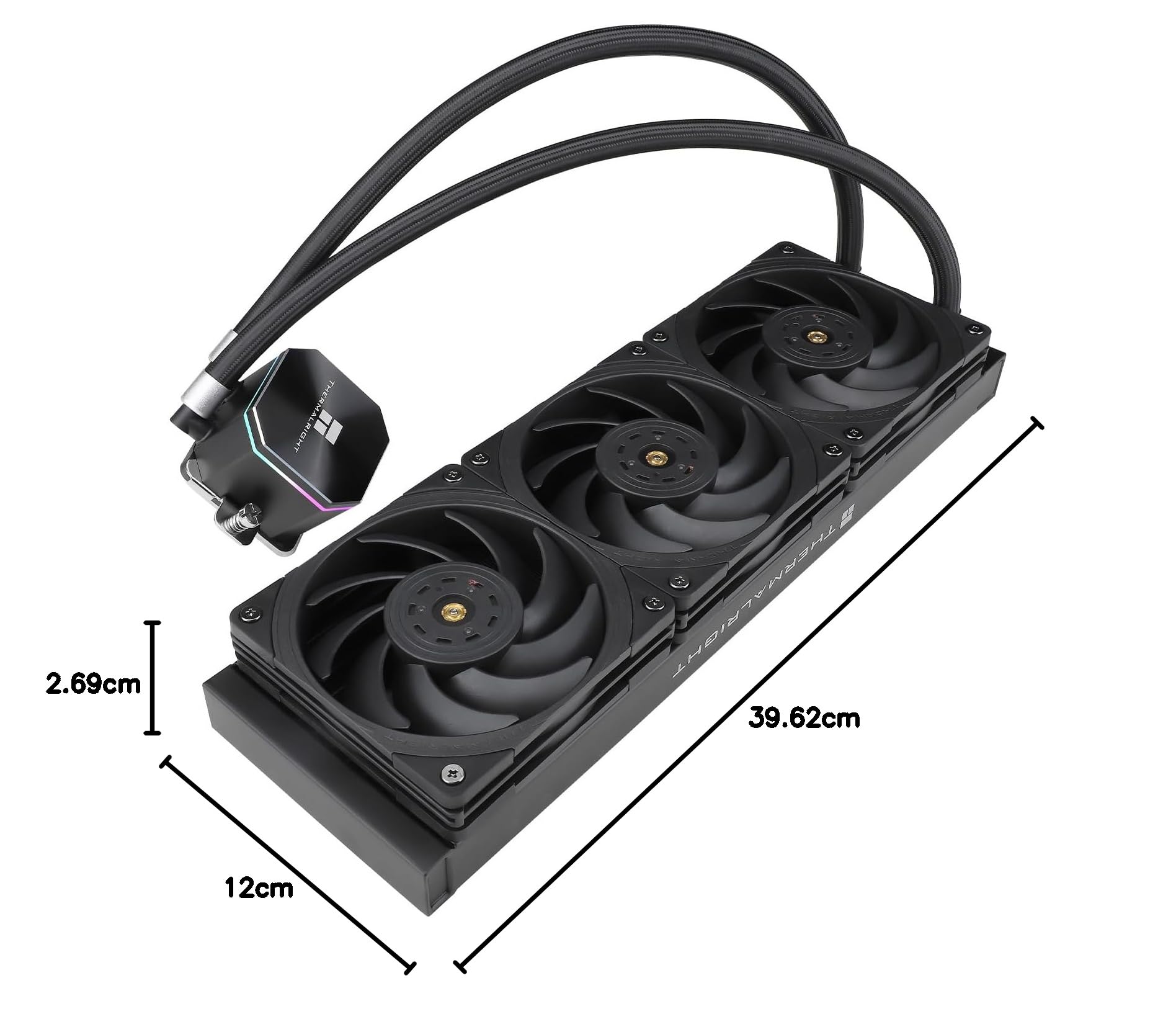 Thermalright Frozen Edge 360 Black - Refrigeratore d'acqua liquido CPU con ventola PWM da 120 mm, dissipatore di calore ad acqua integrato per AMD/AM4/AM5, Intel LGA1700/1150/1151/1200/1851