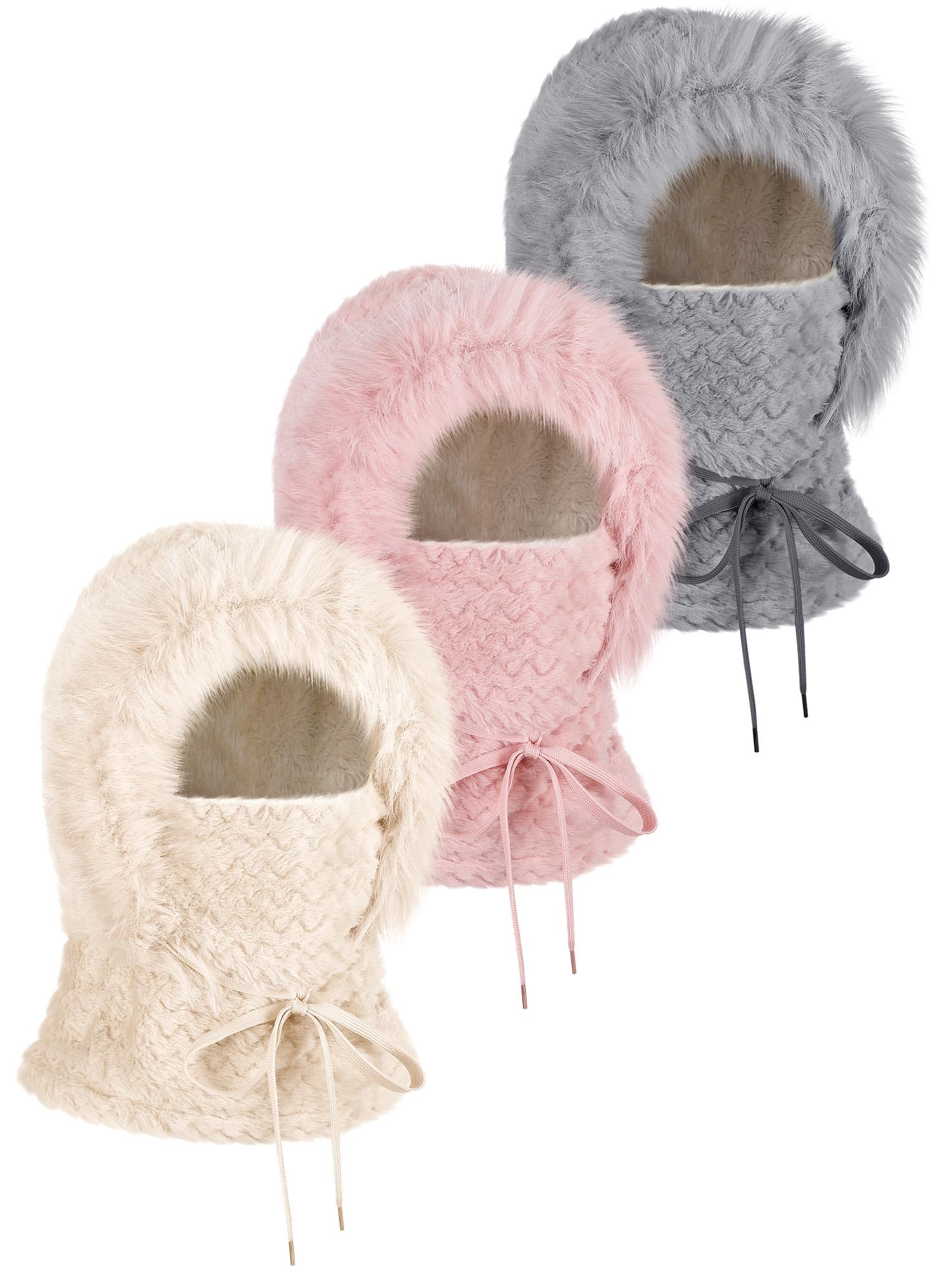 3 Pack Winter Ski Mask Balaclava for Women Face Mask 3 in 1 Neck Warmer Hood Scarf Gear