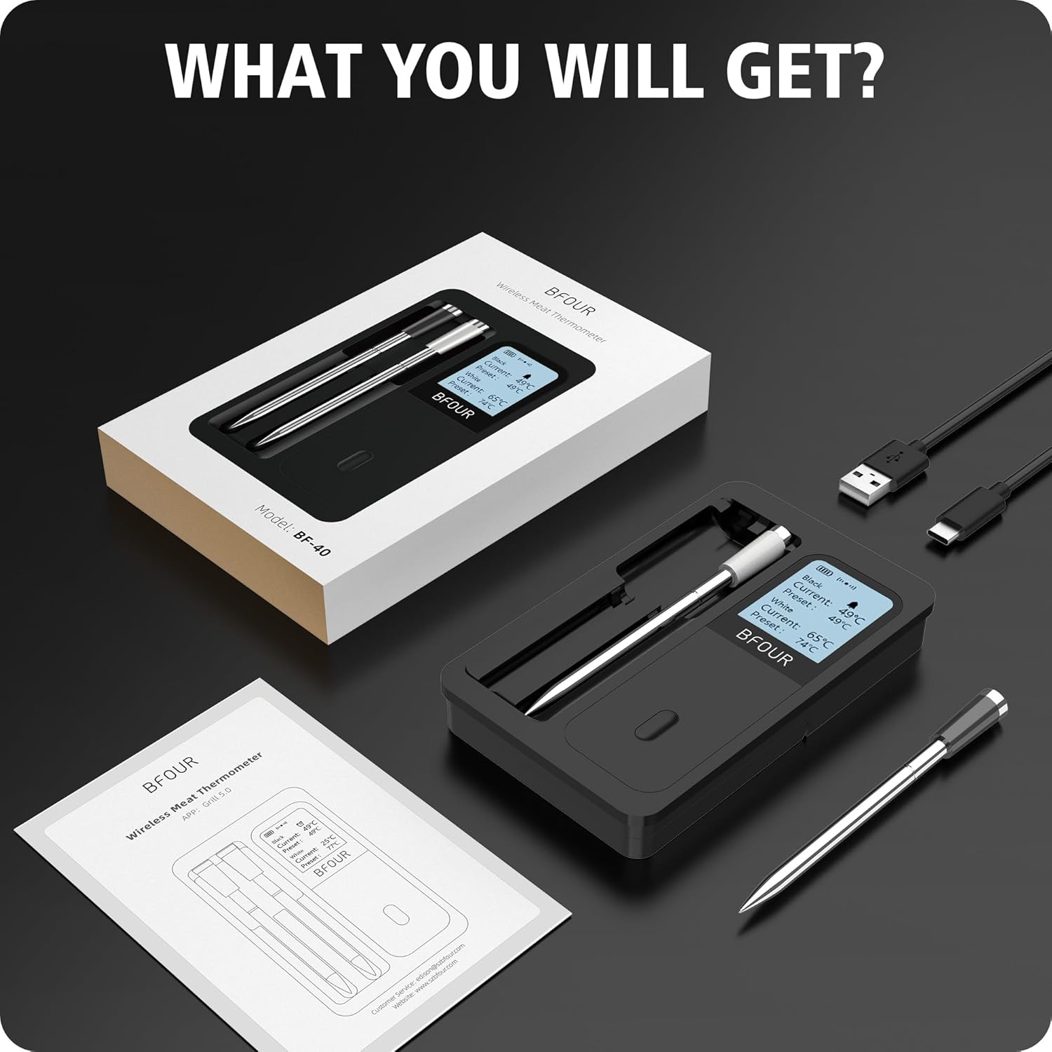 Hand washing a BFOUR meat probe under running water