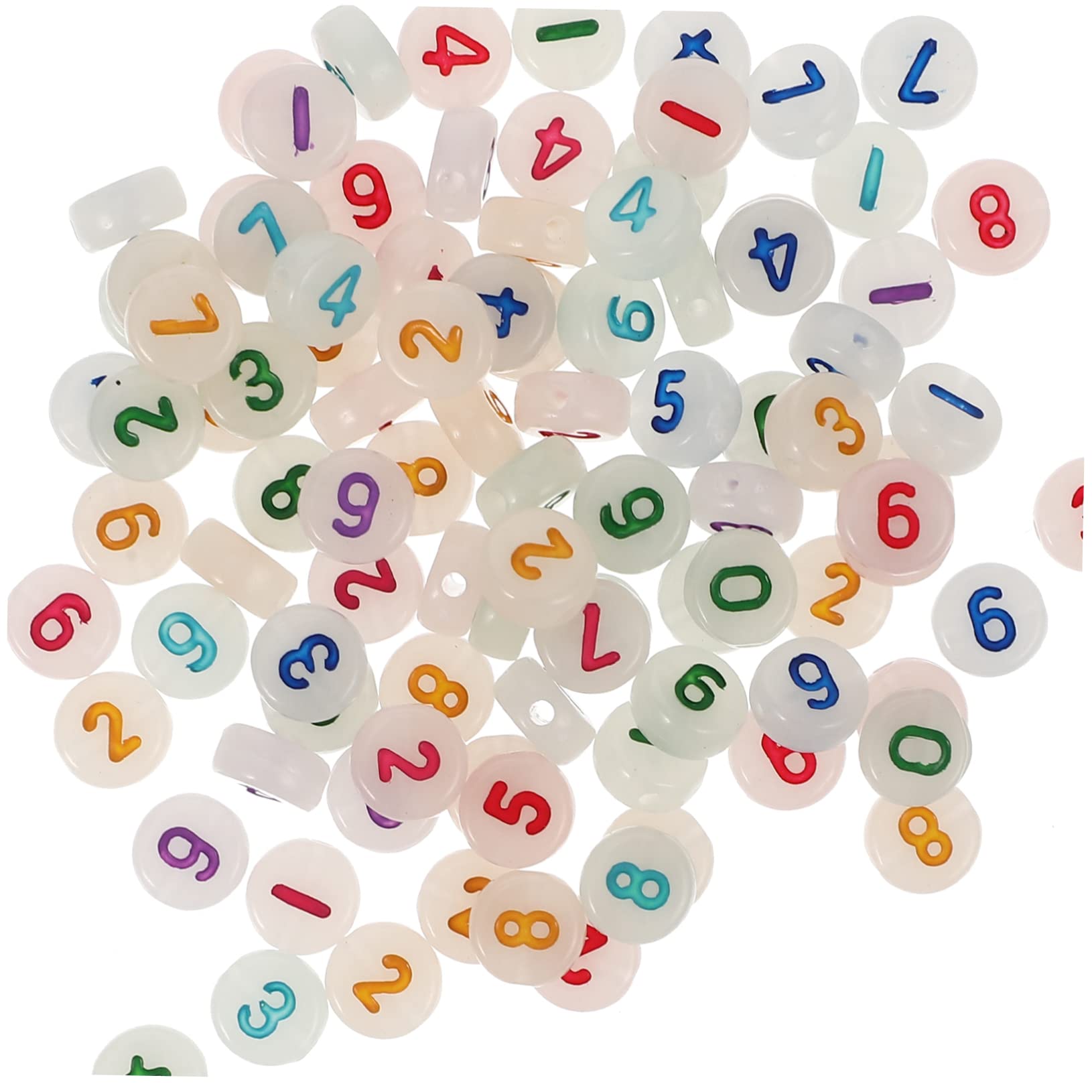 STOBOK 5stücke Leuchtenden Acrylperlen Für Schmuck Bunte Herz Alphabet Muster Und Zahlenperlen Für Armbänder Halsketten Und Kreative Bastelprojekte