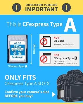 Nextorage Japan Cfexpress 4.0 Type A 1024GB Memory Card VPG200 Max. Read 1900MB/s Max. Write 1700MB/s NX-A2SE1024G