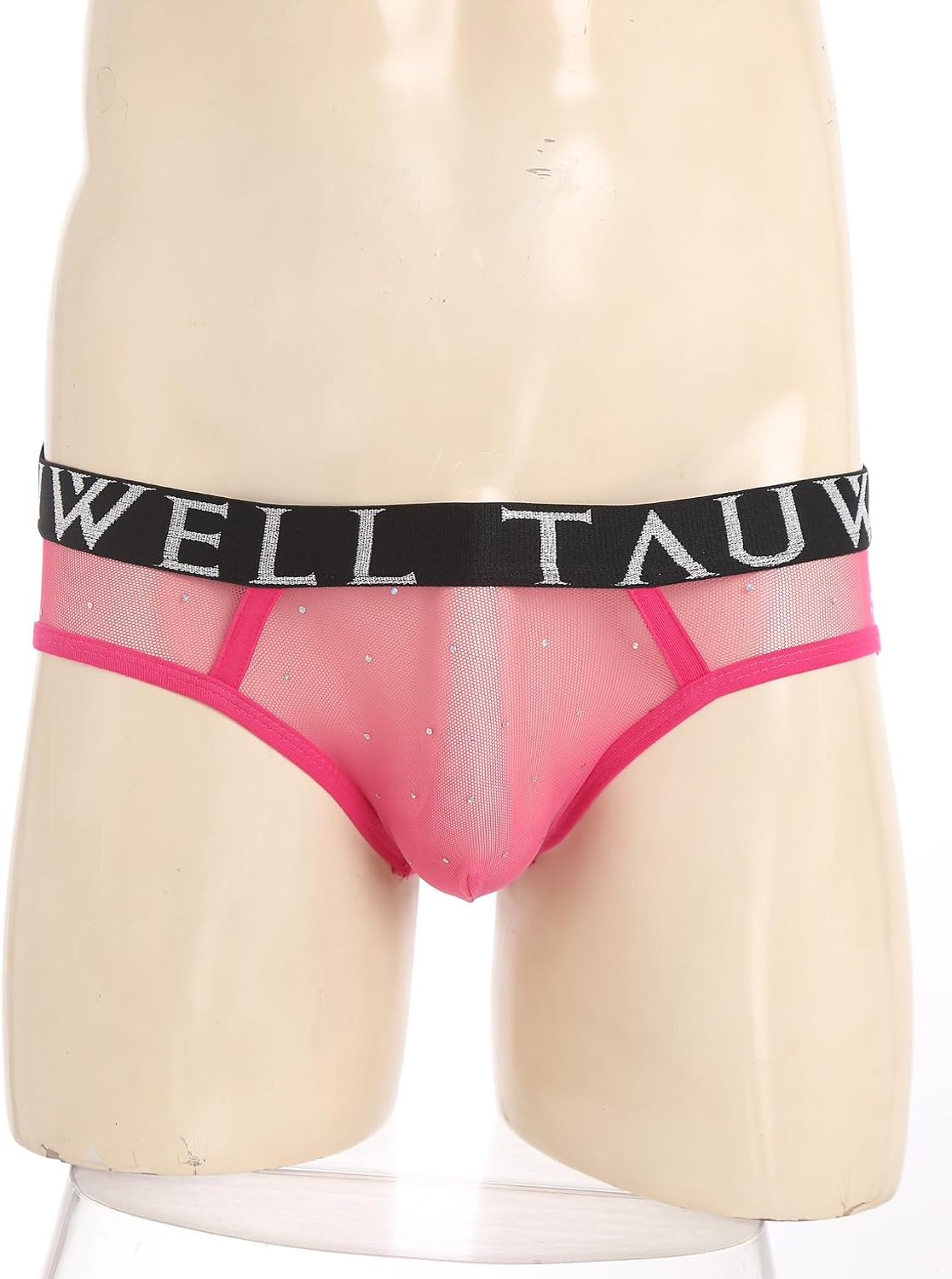 ACSUSS Mens Sequined Mesh Thong Bulge Pouch T-Back Jockstrap Briefs Underwear for Club Raves