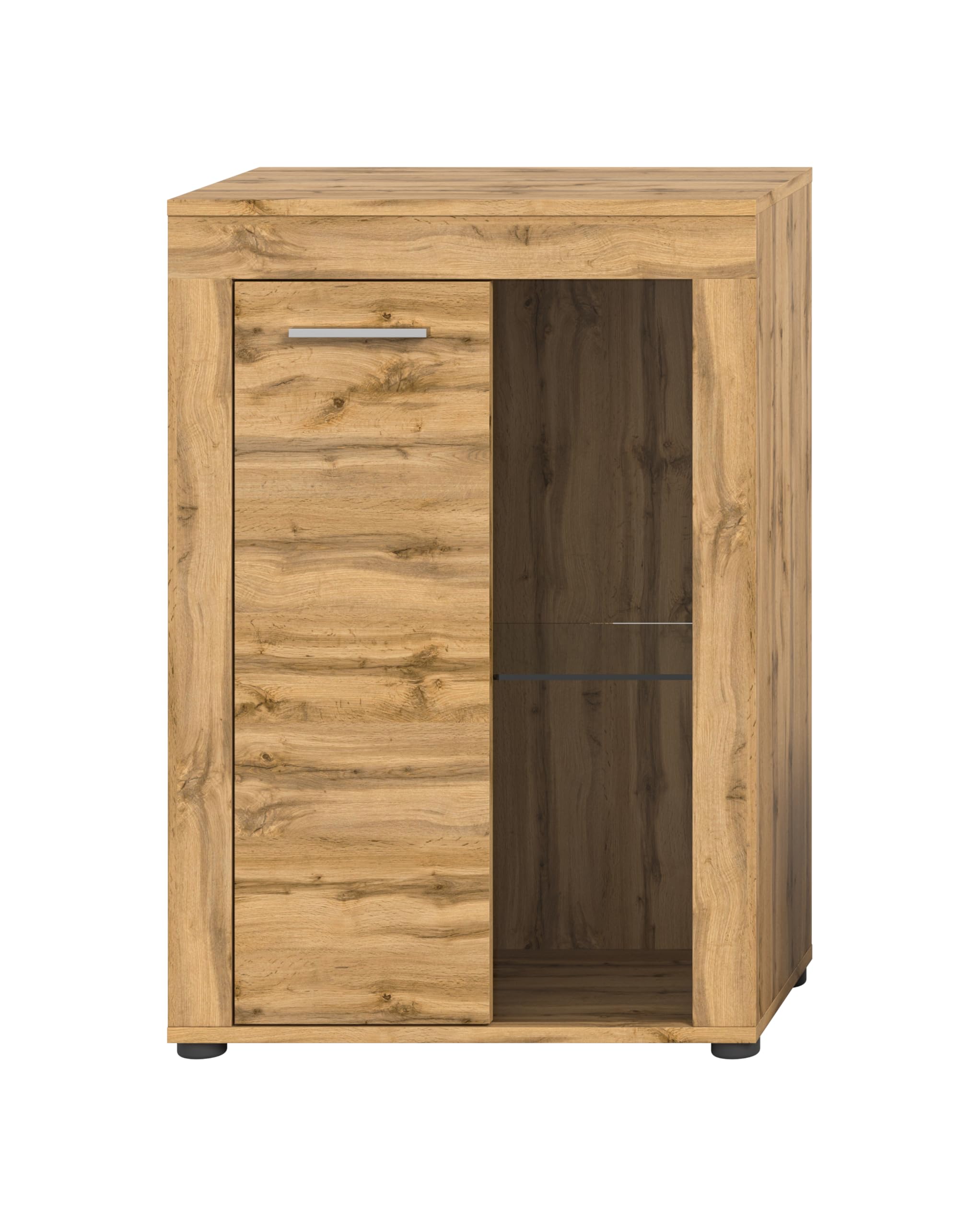 xonox.home Wohnen Jam X8BM9T40 - Vitrina de Cristal (600 x 86 x 35 cm, Madera de Roble de Wotan, melamina, 600 x 86 x 35 cm)