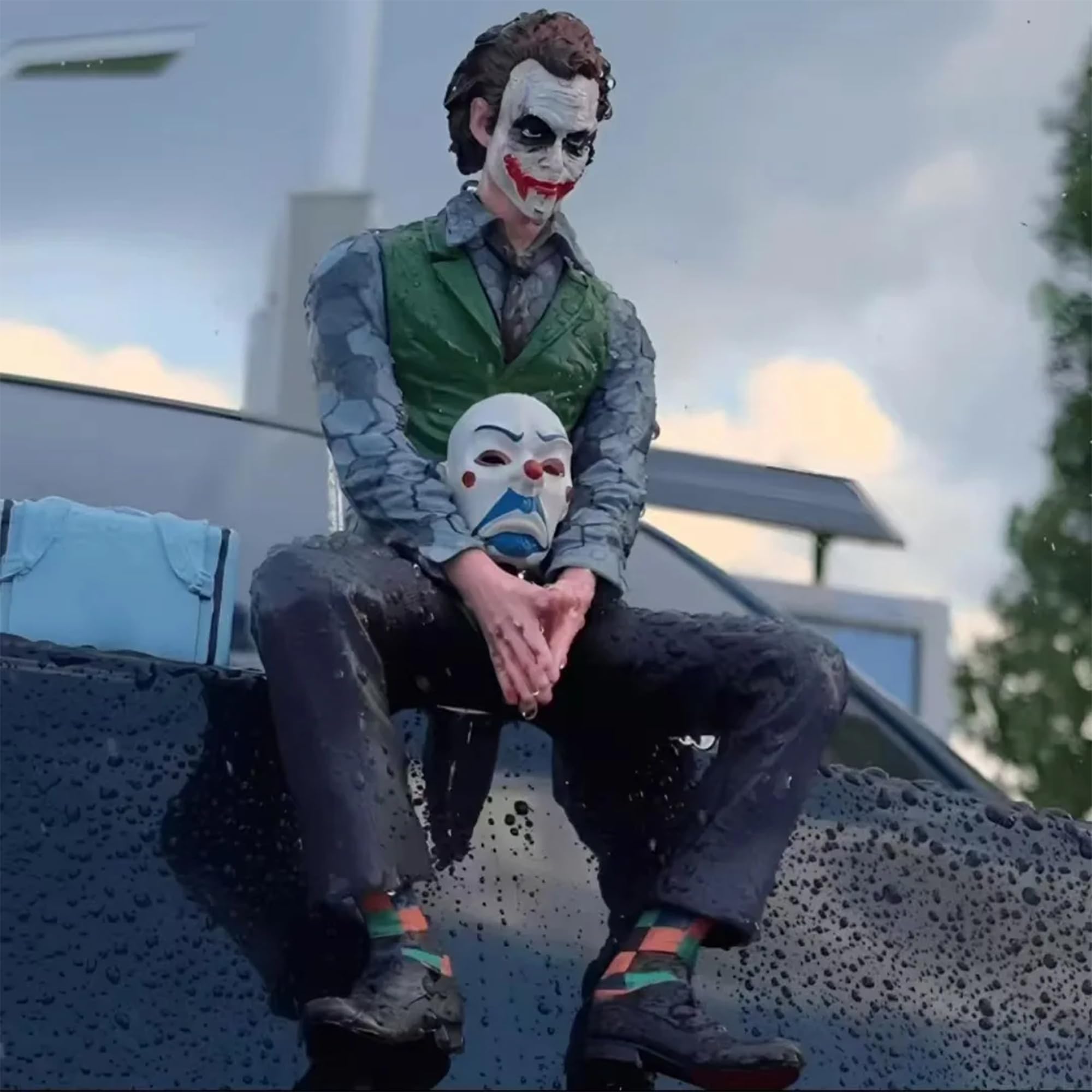 Big Joker Character 24cm Action Figure Sitting Position Car Dashboard | Toy Desk Display Comic Villain with Mask | Statue Universal for Interior Exterior Car Decor Showpiece-image-43