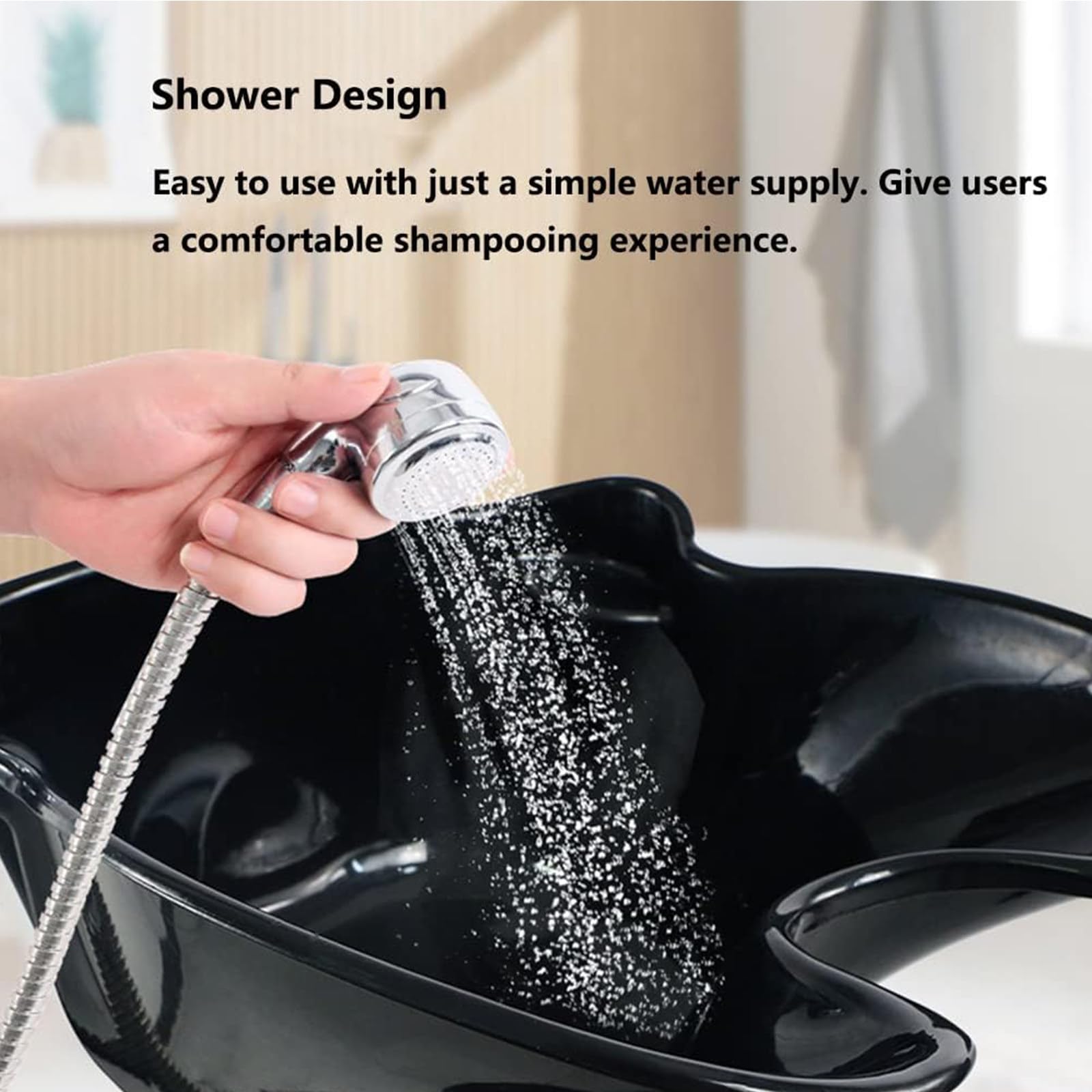 PixCy Bacino Salone Mobile Portatile,Lavatesta con Tubo di Scarico, E Regolabile in Altezza,Lavabo Shampoo Elettrica,Parrucchiere Lavabo per Capelli con 2 Secchi E Tubi di Scarico