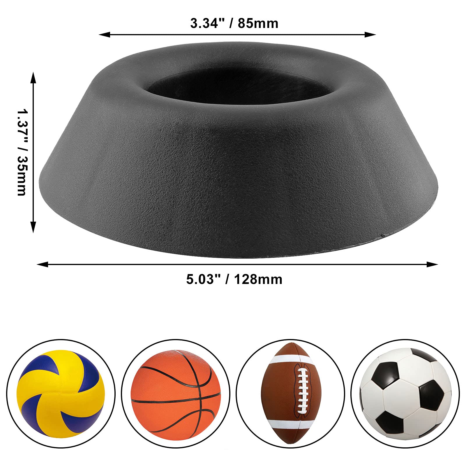 Zorfeter Ball Stand Holder, Sports Ball Storage Black Plastic Display Holder for Basketball Football Soccer Rugby Volleyball
